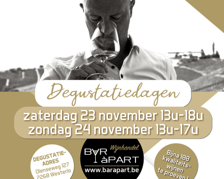 Degustatiedagen : info voor de degustatie voor het grote publiek 23 en 24 november