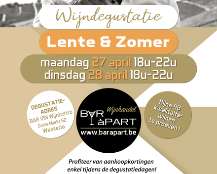 Wijndegustatie • ma 27 en di 28 april 2026