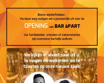 Opening &amp; Degustatiedagen 30 sept, 1 &amp; 2 okt