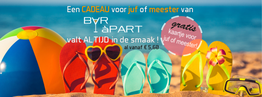 Juf of Meester cadeau met GRATIS kaartje bij BAR àPART