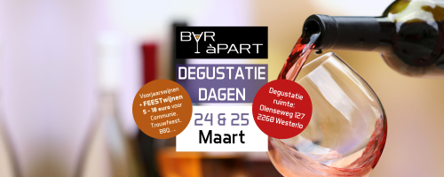 Degustatiedagen BAR àPART 24 en 25 MAART