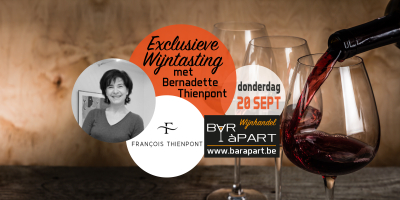 Exclusieve wijntasting François Thienpont met Bernadette Thienpont • dond 20 september