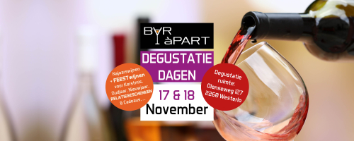 Degustatiedagen BAR àPART 17 en 18 november