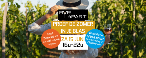 Proef de zomer in je glas • Wijnproef zaterdag 15 juni 16u tot 22u