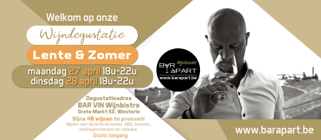 Wijndegustatie • ma 27 en di 28 april 2026