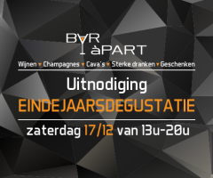 Uitnodiging eindejaarsdegustatie za 17 dec 13u-20u