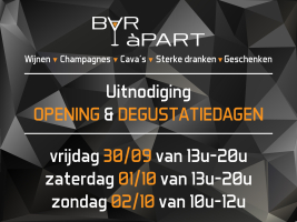 Opening &amp; Degustatiedagen 30 sept, 1 &amp; 2 okt